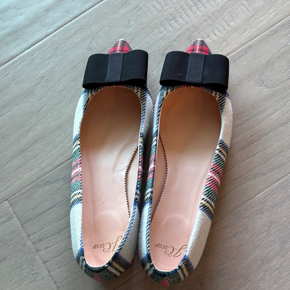 Plaid Bow Flats J Crew